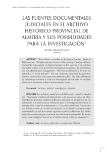 Las fuentes documentales judiciales en el Archivo Histórico
