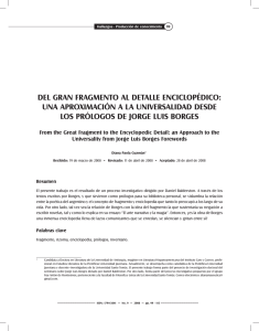 DEL GRAN FRAGMENTO AL DETALLE ENCICLOP&Eacute;DICO: UNA