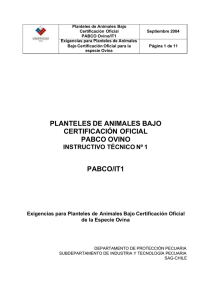 planteles de animales bajo certificación oficial pabco ovino
