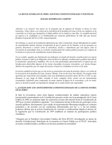 LA REVOCATORIA EN EL PERÚ: APUNTES CONSTITUCIONALES