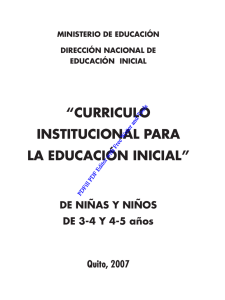 "Curriculo Institucional para la Educación Inicial" de niñas y niños
