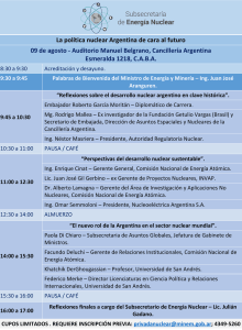 La política nuclear Argentina de cara al futuro 09 de agosto