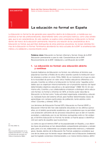 1. La educación no formal en España. María del Mar