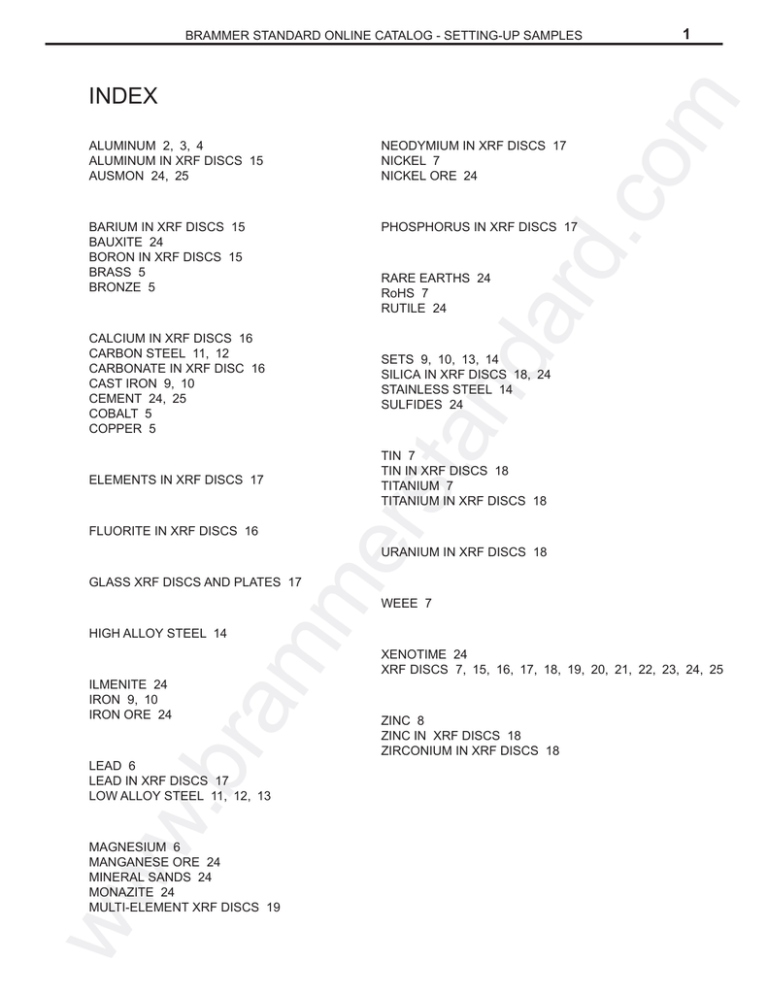 brammer standard online catalog settingup samples