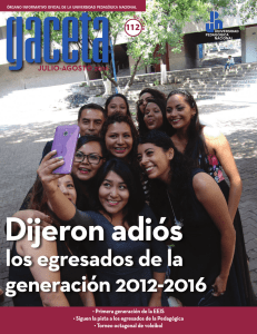 Julio-agosto 2016 - Universidad Pedagógica Nacional