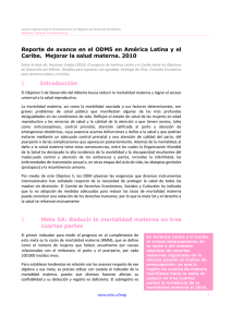 Reporte de avance en el ODM5 en América Latina y el Caribe