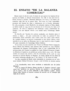 Ensayo: De la Balanza Comercial - David Hume