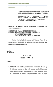 acción de inconstitucionalidad 38/2014 y sus acumuladas 91/2014
