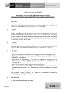 DIRECTIVA Nº 013-2012-OSCE/CD PROCEDIMIENTO DE