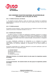 XXII Convenio Colectivo nacional de autoescuelas