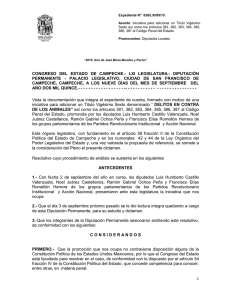Dictamen 638/LXI/09/15 - Poder Legislativo del Estado de Campeche