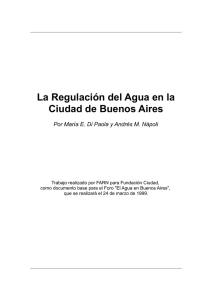La regulación del Agua en la Ciudad de Buenos Aires