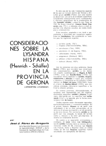 consideracio- nes sobre la lysandra hispana en la provincia