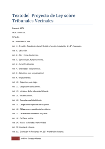 Texto del Proyecto de Ley sobre Tribunales