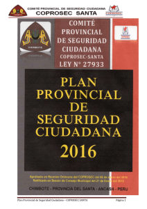 Plan Provincial de Seguridad Ciudadana – COPROSEC SANTA
