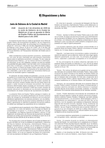 Acuerdo de 3 de diciembre de 2009 de la Junta de Gobierno de la