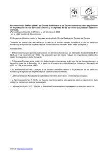 Recomendación CM/Rec - salud mental españa