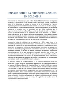 ENSAYO SOBRE LA CRISIS DE LA SALUD EN COLOMBIA