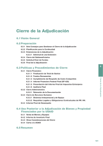 Cierre de la Adjudicaci&oacute;n