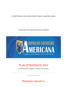 Plan Estratégico 2014 - Corporación Universitaria Americana