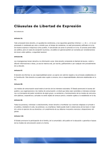 CLÁUSULAS DE LIBERTAD DE EXPRESIÓN