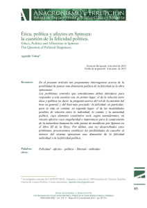 Ética, política y afectos en Spinoza: la cuestión de la felicidad política.