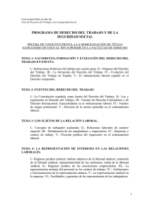 Programa de Derecho del Trabajo - Universidad Pablo de Olavide