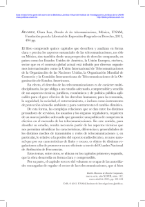 ÁLVAREZ, Clara Luz, Derecho de las telecomunicaciones, México
