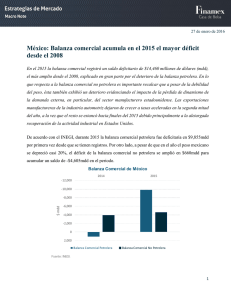México: Balanza comercial acumula en el 2015 el mayor déficit