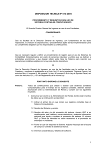DISPOSICION TECNICA No. 013-2004 SOLICITUD SEGURIDAD