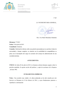 77/2015 Posibilidad de compatibilizar plaza de titular de la