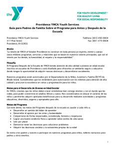 Providence YMCA Youth Services Guía para Padres de