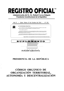 Page 1 REGISTRO OFICIAL Administración del Sr. Ec. Rafael