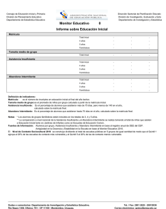 Informe sobre Educación Inicial Monitor Educativo 0