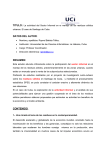 La actividad del Sector Informal en el manejo de los residuos