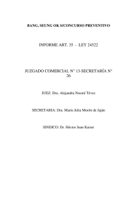 informe art. 35 - ley 24522 juzgado comercial n° 13