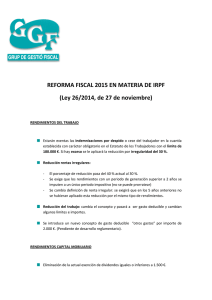 reforma fiscal 2015 IRPF – modificaciones definitivas