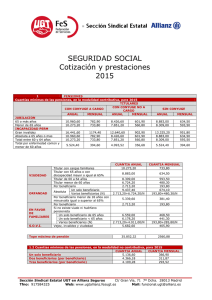 Cotizaciones y Prestaciones de la Seguridad Social para el año 2015