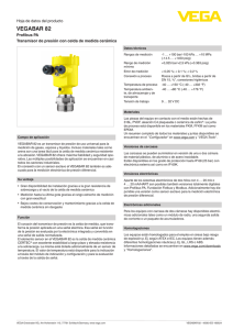 Data sheet - VEGABAR 82 - Profibus PA Transmisor de presión con