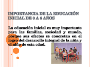 IMPORTANCIA DE LA EDUCACIÓN INICIAL DE 0 A 6 AÑOS