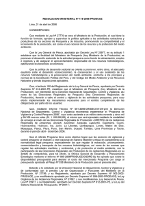 RESOLUCION MINISTERIAL N° 118-2006-PRODUCE