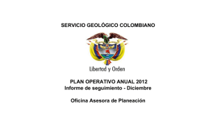 Seguimiento al POA - Servicio Geológico Colombiano