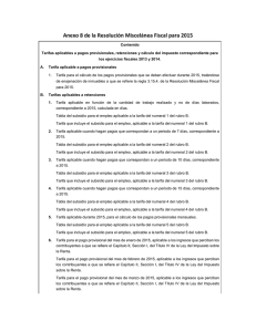 Anexo 8 de la Resolución Miscelánea Fiscal para 2015