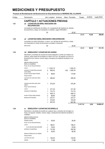 mediciones y presupuesto - Ayuntamiento Mairena del Aljarafe