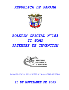 republica de panama boletin oficial n°183 ii tomo patentes