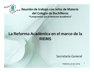 La Reforma Académica en el marco de la RIEMS