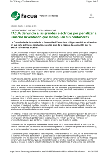 FACUA denuncia a las grandes eléctricas por penalizar a usuarios