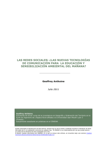 Las Redes Sociales: ¿las nuevas tecnologías de comunicación para