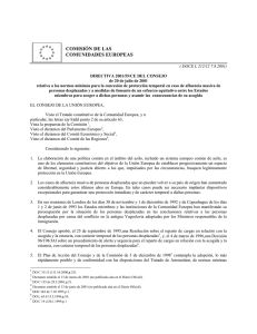 Directiva 2001/55/CE del Consejo de 20 de julio de 2001