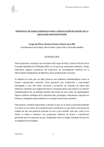 Propuesta de bases generales para la regulación en España de la
